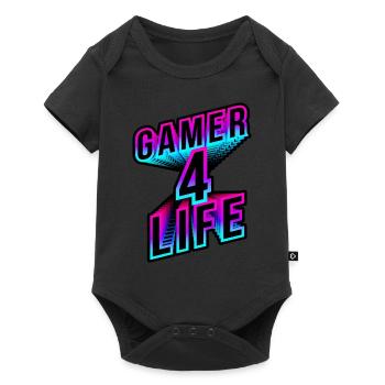 Gamer 4 Life neon 3d - Baby Premium Kurzarmbody - Schwarz - Vorne