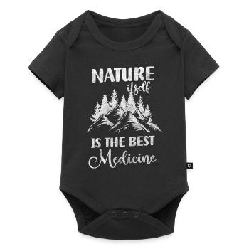 tree hiking environmental protection forester - Baby Premium short-sleeve bodysuit - black - Front