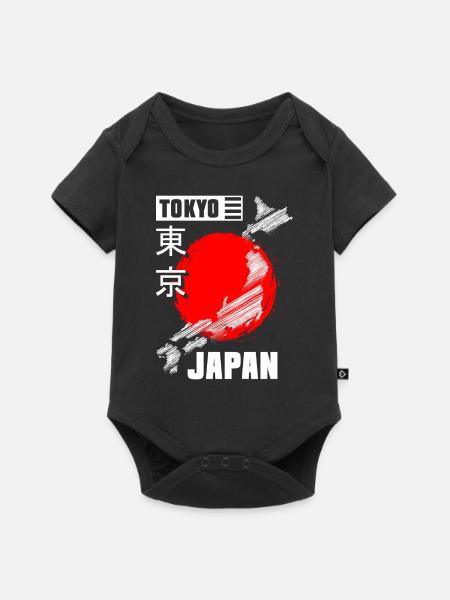 Tokyo Weltreise Abenteuer - Baby Premium Kurzarmbody - Schwarz