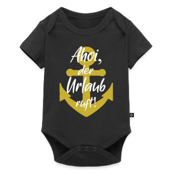 Ahoi der urlaub ruft - Baby Premium Kurzarmbody - Schwarz - Vorne