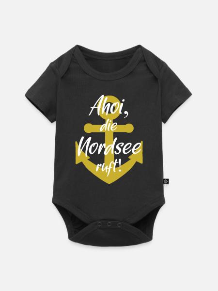 Ahoi die Nordsee ruft - Baby Premium Kurzarmbody - Schwarz