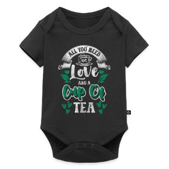 Tea drinker chamomile - Baby Premium short-sleeve bodysuit - black - Front