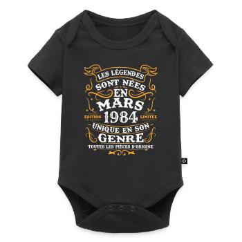 Vintage March 1984 Retro Anniversary Gift - Baby Premium short-sleeve bodysuit - black - Front
