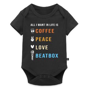 Beatbox - Baby Premium Kurzarmbody - Schwarz - Vorne