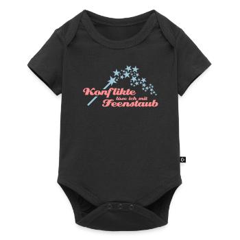 Je résous les conflits avec la poussière de fée - Body à manches courtes Premium Bébé - noir - Devant