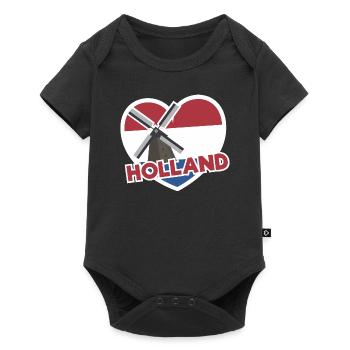 Graphique du drapeau de la Hollande - Body à manches courtes Premium Bébé - noir - Devant