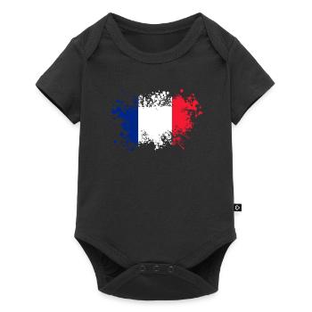 France flag tricolor Paris Nice Lyon - Baby Premium short-sleeve bodysuit - black - Front