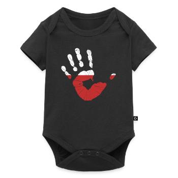 Pologne drapeau empreinte de la main maison identité Polska - Body à manches courtes Premium Bébé - noir - Devant