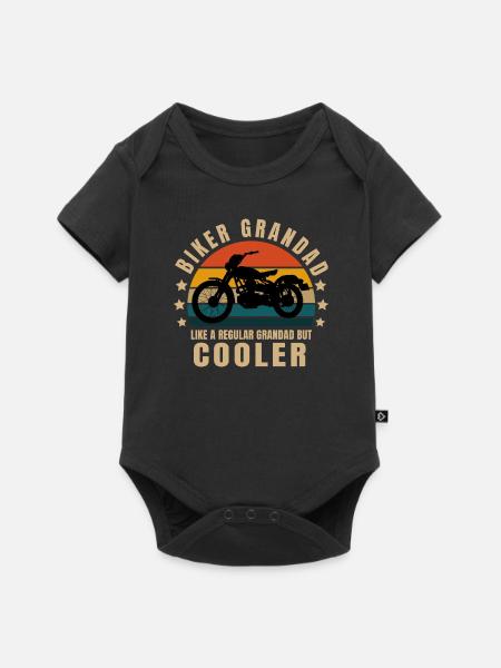 biker grandad - Baby Premium short-sleeve bodysuit - black