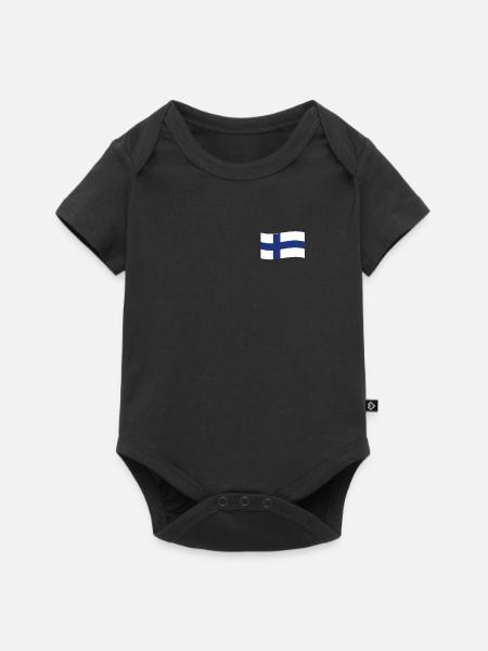 Finnland Flagge Finland Fahne Finnish Finn Land - Baby Premium kortärmad bodysuit - svart