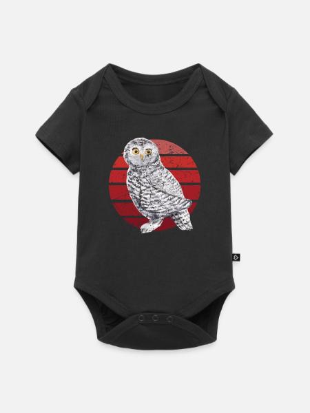 Hibou Hibou Hibou Hibou Animal Woody Hibou Grange Hibou Amusant - Body à manches courtes Premium Bébé - noir