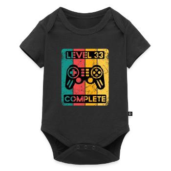 33. Geburtstag Shirt Gamer Zocker Männer Geschenk - Baby Premium Kurzarmbody - Schwarz - Vorne