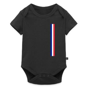 France Paris Eiffel Tower French Flag Fun - Baby Premium short-sleeve bodysuit - black - Front