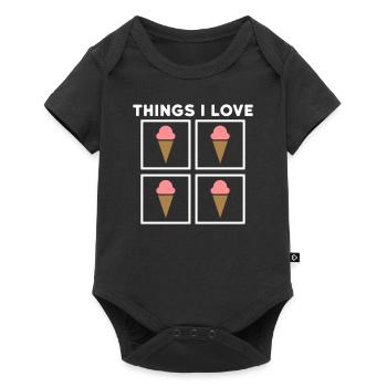 Things I love (icecream) - Baby Premium Kurzarmbody - Schwarz - Vorne