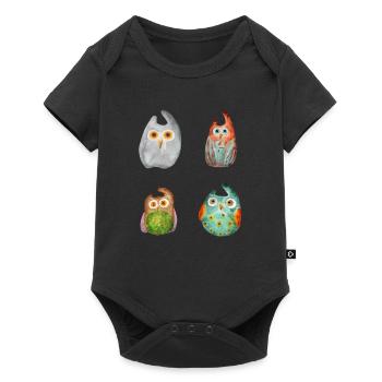 Owl Eagle Owl Animal Forest Animal Little Owl Barn Owl Fun - Baby Premium short-sleeve bodysuit - black - Front