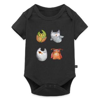 Owl Eagle Owl Animal Forest Animal Little Owl Barn Owl Fun - Baby Premium short-sleeve bodysuit - black - Front