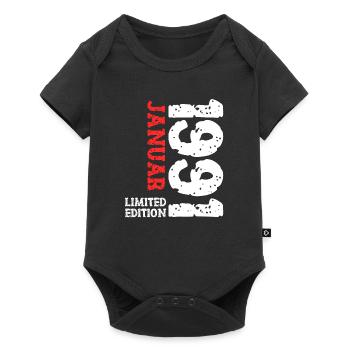 1991 janvier édition limitée déco tenue d’anniversaire - Body à manches courtes Premium Bébé - noir - Devant