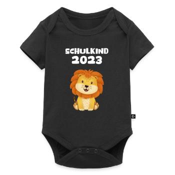 Schulkind 2023 Löwe Deko Einschulung Erstklässler - Baby Premium Kurzarmbody - Schwarz - Vorne