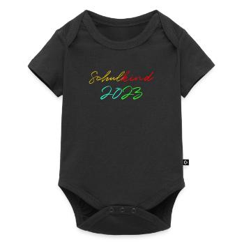 Schulkind 2023 Mädchen Einschulung Erstklässler - Baby Premium Kurzarmbody - Schwarz - Vorne