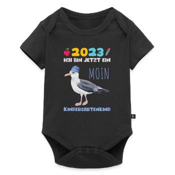 Kindergarten 2023 Möwe Nordsee Mädchen Jungen Kita - Baby Premium Kurzarmbody - Schwarz - Vorne