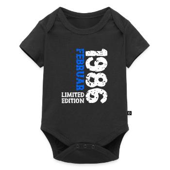 1986 février édition limitée anniversaire homme femme - Body à manches courtes Premium Bébé - noir - Devant