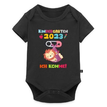 Kindergarten 2023 Ich Komme Mädchen Kita Geschenk - Baby Premium Kurzarmbody - Schwarz - Vorne