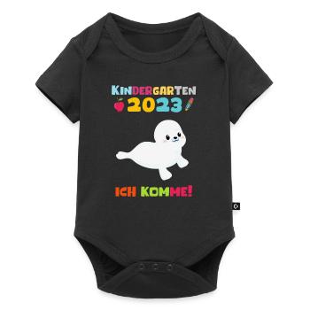 Kindergarten 2023 Ich Komme Jungen Kita Geschenk - Baby Premium Kurzarmbody - Schwarz - Vorne