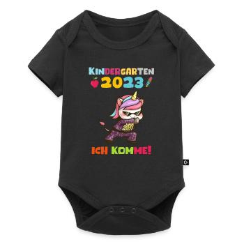 Kindergarten 2023 Ich Komme Jungen Kita Geschenk - Baby Premium Kurzarmbody - Schwarz - Vorne