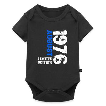 1976 August Limited Edition 47. Geburtstag Outfit - Baby Premium Kurzarmbody - Schwarz - Vorne