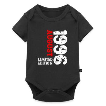 1996 August Limited Edition 27. Geburtstag Outfit - Baby Premium Kurzarmbody - Schwarz - Vorne