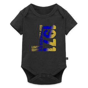 1971 Septembre Édition Limitée 52e Décoration Anniversaire - Body à manches courtes Premium Bébé - noir - Devant