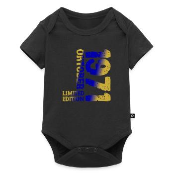 1971 Oktober Limited Edition 52. Geburtstag Deko - Baby Premium Kurzarmbody - Schwarz - Vorne