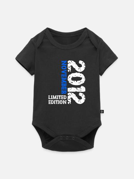 2012 November Limited Edition 11. Geburtstag Deko - Baby Premium kortärmad bodysuit - svart
