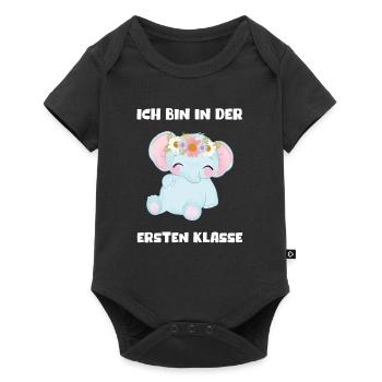 Mädchen Einschulung 2023 Schulbeginn Schulkind - Baby Premium Kurzarmbody - Schwarz - Vorne