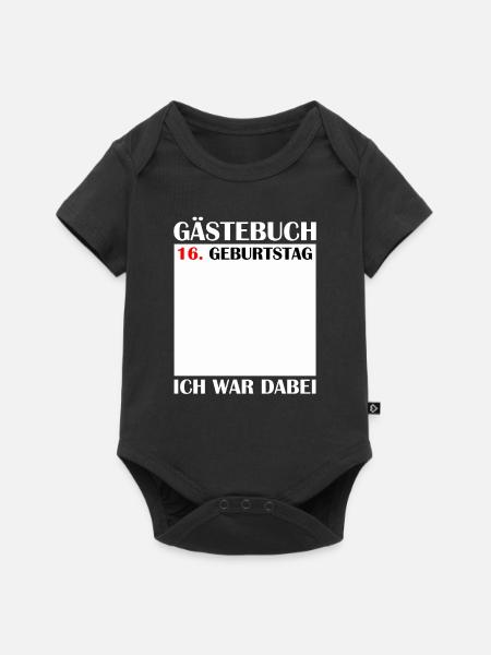 16. Geburtstag Mädchen 16 Jahre Jungen Geschenk - Baby Premium Kurzarmbody - Schwarz
