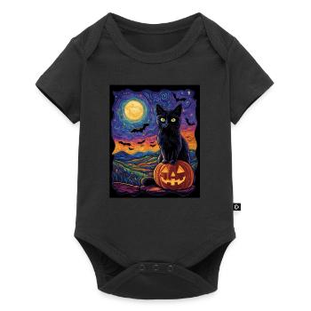 Halloween Gift Women Cat Men Kids Decoration - Baby Premium short-sleeve bodysuit - black - Front