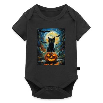Halloween Gift Women Cat Men Kids Decoration - Baby Premium short-sleeve bodysuit - black - Front