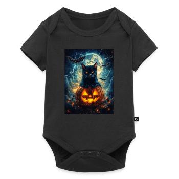 Halloween Gift Women Cat Men Kids Decoration - Baby Premium short-sleeve bodysuit - black - Front