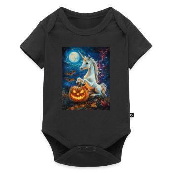 Cadeau d’Halloween Femmes Licorne Hommes Enfants - Body à manches courtes Premium Bébé - noir - Devant