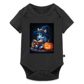 Cadeau d’Halloween Femmes Licorne Hommes Enfants - Body à manches courtes Premium Bébé - noir - Devant