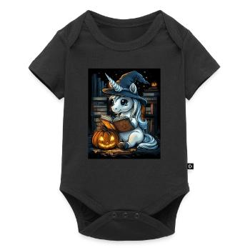 Cadeau d’Halloween Femmes Licorne Hommes Enfants - Body à manches courtes Premium Bébé - noir - Devant