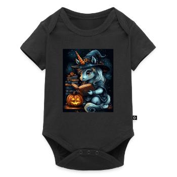 Cadeau d’Halloween Femmes Licorne Hommes Enfants - Body à manches courtes Premium Bébé - noir - Devant