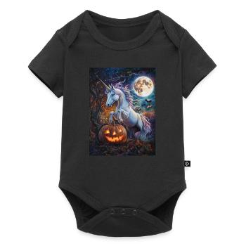 Cadeau d’Halloween Femmes Licorne Hommes Enfants - Body à manches courtes Premium Bébé - noir - Devant