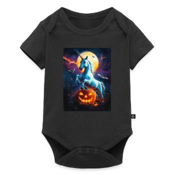 Cadeau d’Halloween Femmes Licorne Hommes Enfants - Body à manches courtes Premium Bébé - noir - Devant
