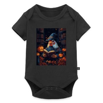 Cadeau d’Halloween Femmes Coq Hommes Enfants Décoration - Body à manches courtes Premium Bébé - noir - Devant