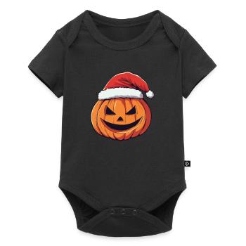 Halloween Gift Pumpkin with Santa Hat Decoration - Baby Premium short-sleeve bodysuit - black - Front
