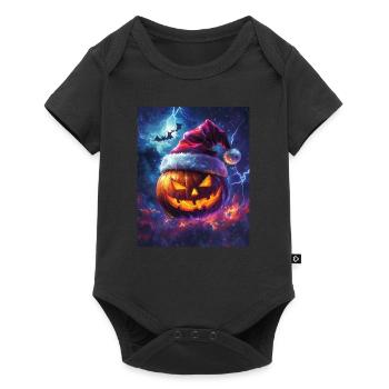 Halloween Gift Pumpkin with Santa Hat Decoration - Baby Premium short-sleeve bodysuit - black - Front