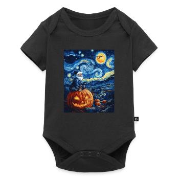 Halloween Gift Pumpkin with Santa Hat Decoration - Baby Premium short-sleeve bodysuit - black - Front