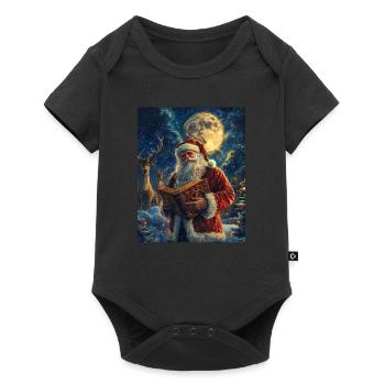 Père Noël Femmes Hommes Enfants Noël - Body à manches courtes Premium Bébé - noir - Devant