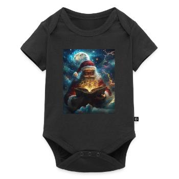 Père Noël Femmes Hommes Enfants Noël - Body à manches courtes Premium Bébé - noir - Devant